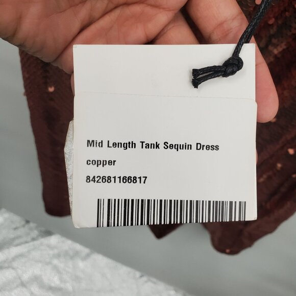 Spring + Mercer Mid Length Tank Sequin Dress Women Size Large NWT - Picture 6 of 13